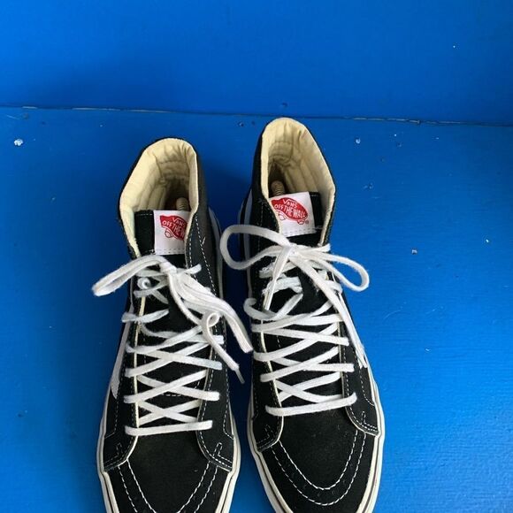 Men's Size 7.5 VANS Checkerboard High Tops Skate Skateboard Shoes Sneakers Suede - Picture 9 of 16